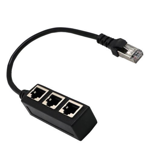 RJ45 1 to 3 Port Ethernet LAN Network Cable Splitter 3Ways Extender