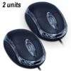 GtyGo 2 pcs USB Wired Mouse Optical 1000 DPI Precision Plug Play