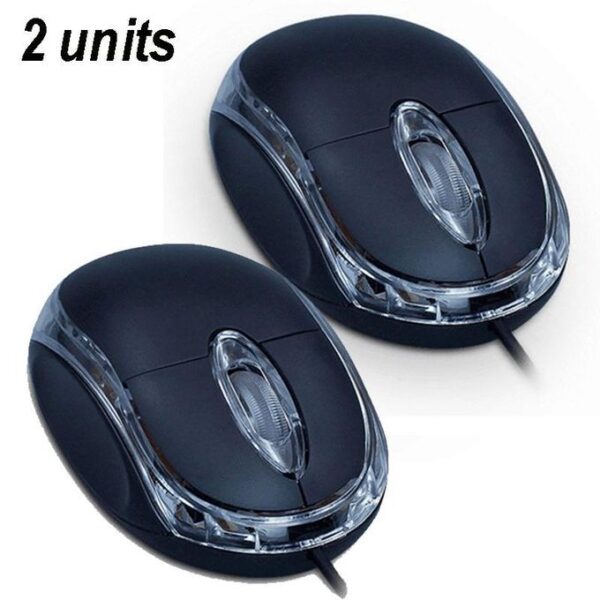 GtyGo 2 pcs USB Wired Mouse Optical 1000 DPI Precision Plug Play