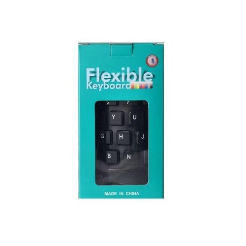 Flexible USB Silicone Gel Full-Sized Keyboard – Black