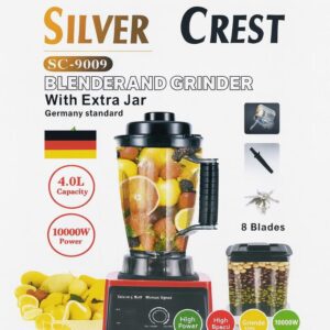 SILVER CREST 4L Commercial And Professional SC-9009 4L Blender & Grinder – 10000W, Extra Jar- In Different Colors